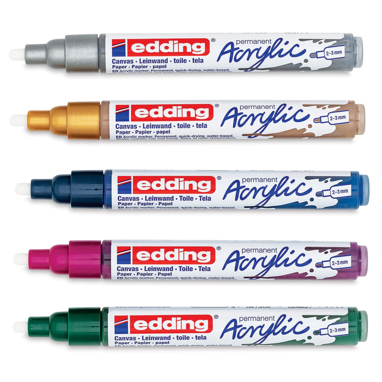 Edding Acrylic Paint Markers - Set of 5, Festival Colors, Medium